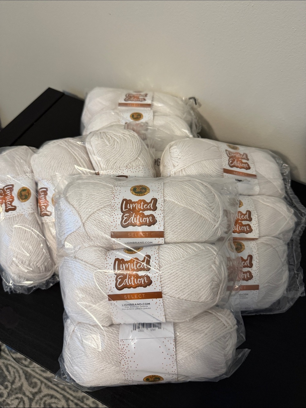 Limited Edition White Yarn Pack by lion brand set of 3 for $16, 4 sets available